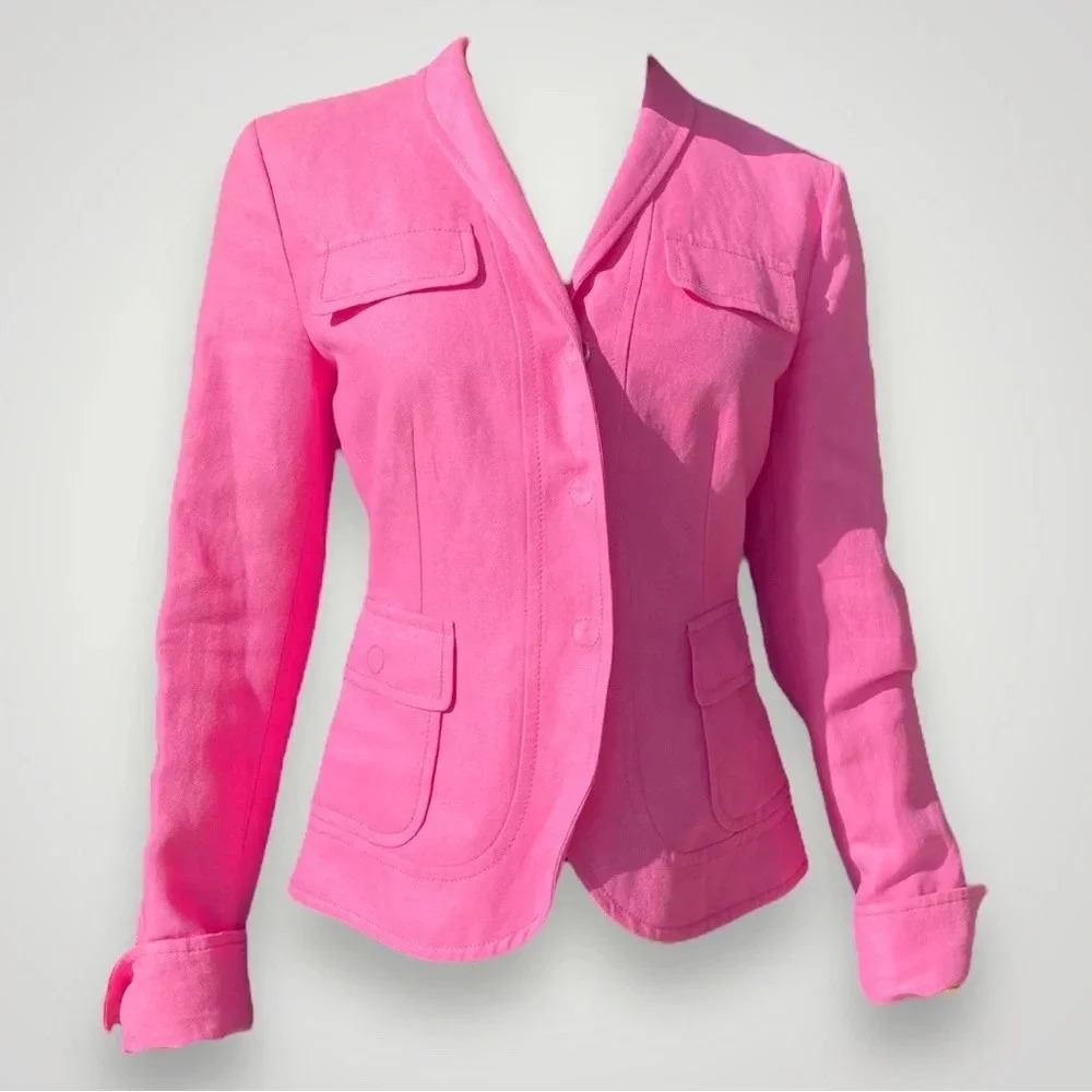 Akris Punto Pink Linen Jacket 🌸